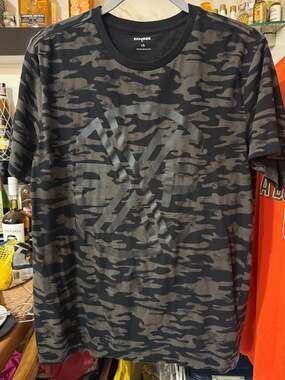 Express Black Camouflage Graphic Logo Short Sleeve T-Shirt Size L
